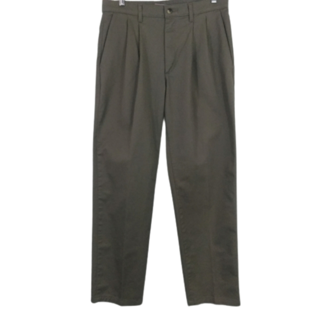 Wrangler Comfort Solution Series Pleated Cotton Tan Khaki Dress Pants Slacks